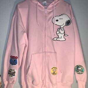 Peanuts Light Pink Hoodie with Snoopy Design